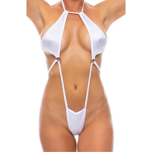 🦋B2G1🦋BODYZONE Double Ring Halter Top Bodysuit  | ONE SIZE | Dance Wear - Picture 1 of 4